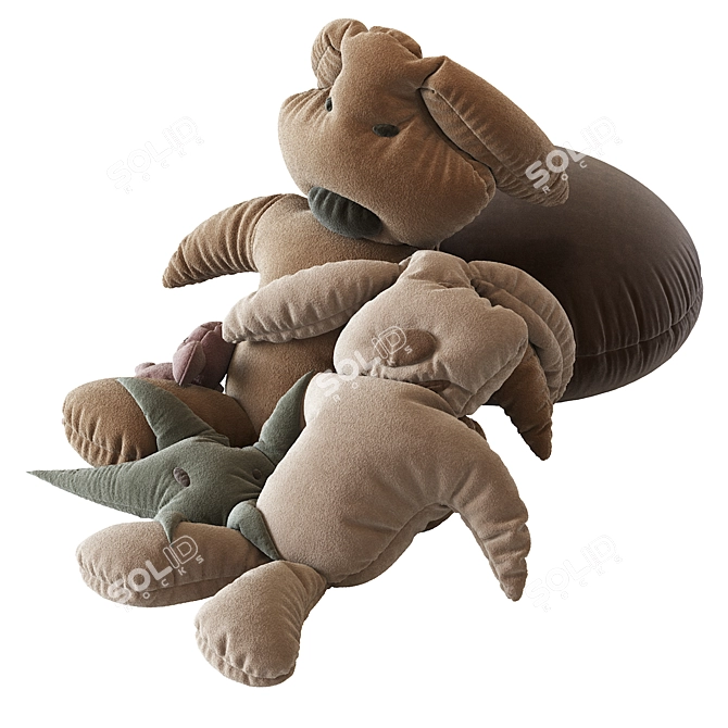 Giant Plush Bear: 100cm Tall 3D model image 4