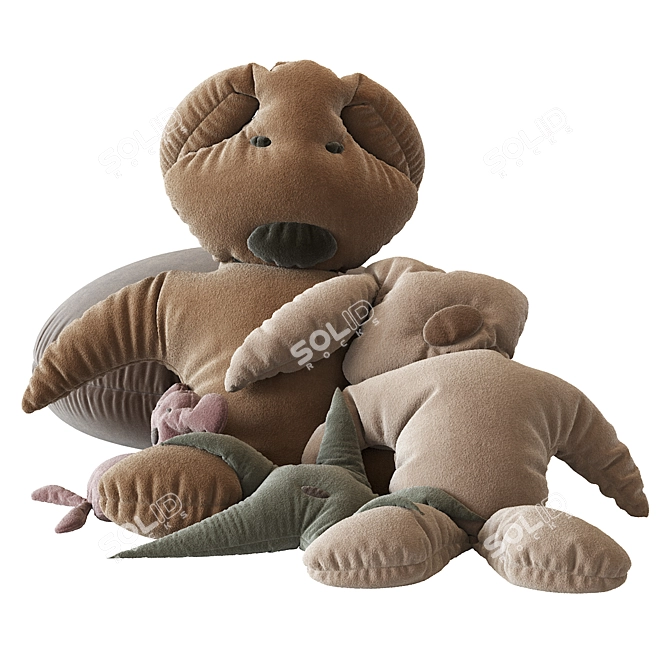 Giant Plush Bear: 100cm Tall 3D model image 5