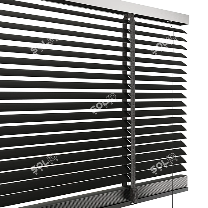 Modern Metal Blinds: Black & Gray 3D model image 3