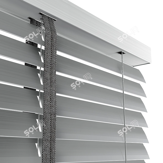 Modern Metal Blinds: Black & Gray 3D model image 4