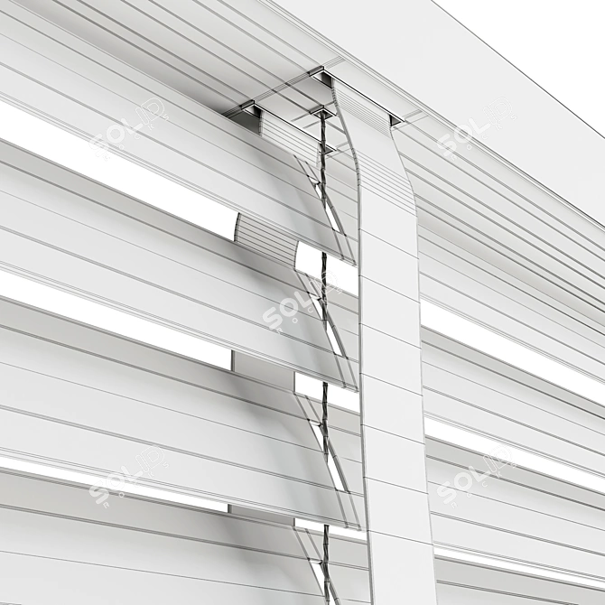 Modern Metal Blinds: Black & Gray 3D model image 7