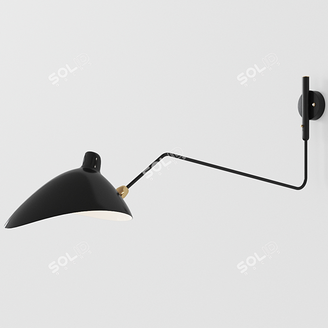 Serge Mouille Adjustable Wall Sconce 3D model image 2