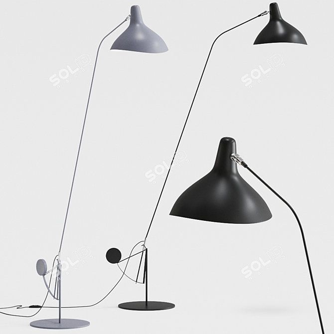 Elegant Mantis Floor Lamp 3D model image 1