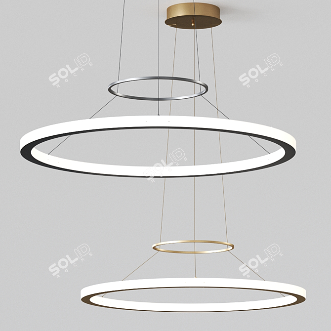 RIO In and Out Suspension: Modern Hanging Lamp by KAIA 3D model image 1