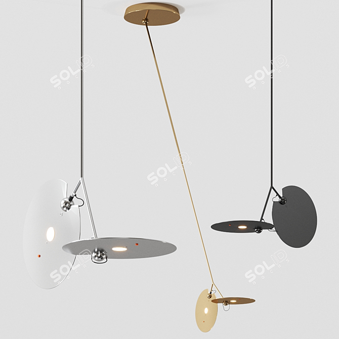 Swiss Designer OYO D Pendant 3D model image 1