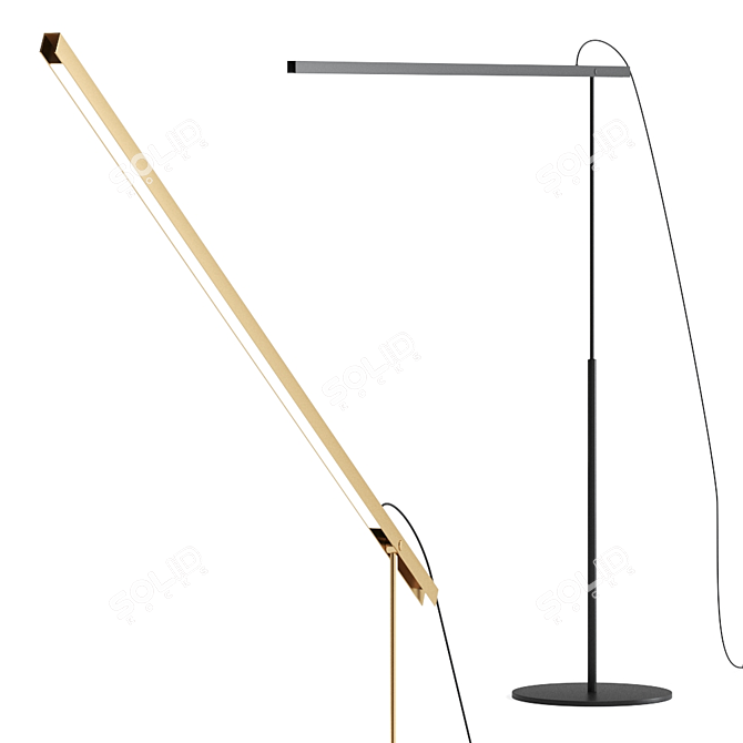 Sleek Swedish Floor Lamp 3D model image 1