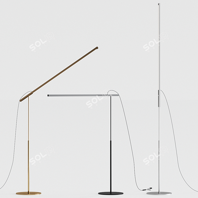Sleek Swedish Floor Lamp 3D model image 2