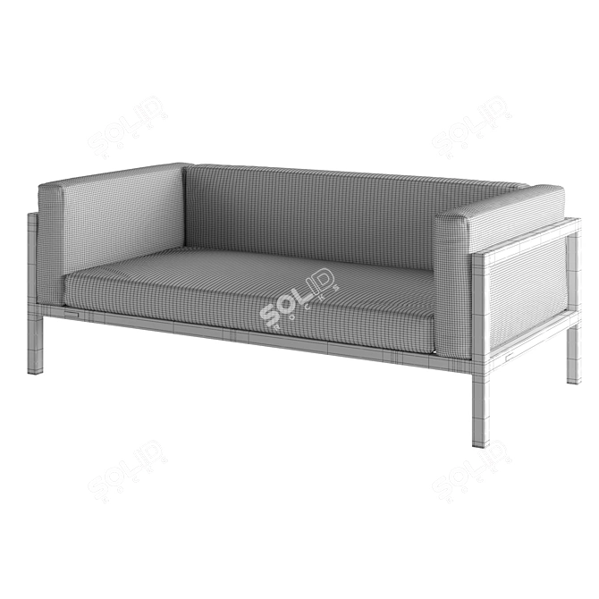 Elegant Double Sofa Legardo MEZZO 3D model image 4