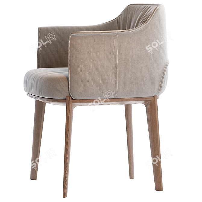 Poltrona Frau Archibald Fabric Chair 3D model image 3