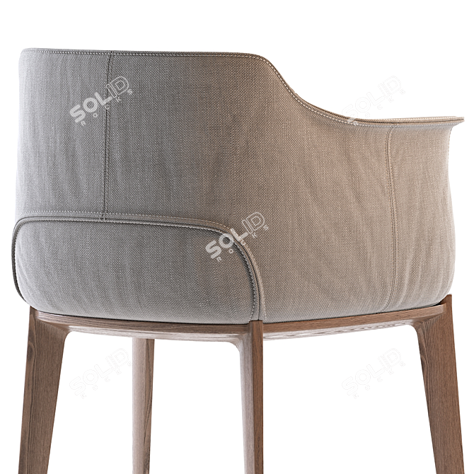 Poltrona Frau Archibald Fabric Chair 3D model image 5