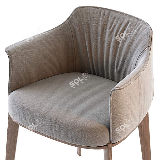 Poltrona Frau Archibald Fabric Chair 3D model image 6