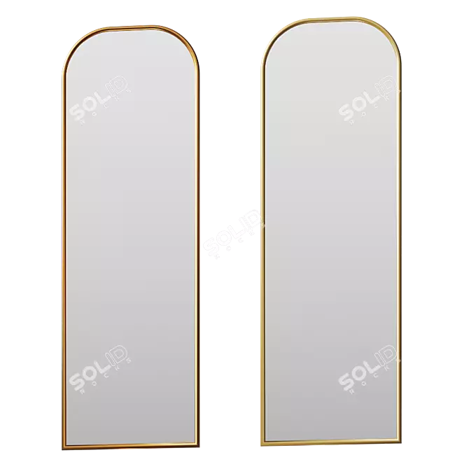 Title: Gilded Leaner Mirror 3D model image 1