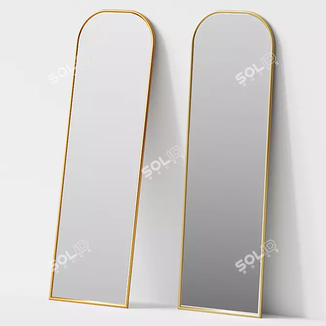 Title: Gilded Leaner Mirror 3D model image 2