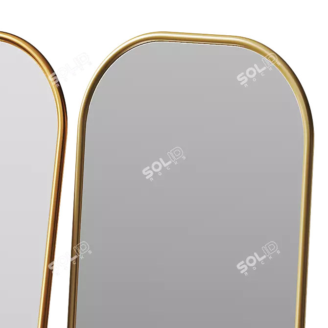 Title: Gilded Leaner Mirror 3D model image 3