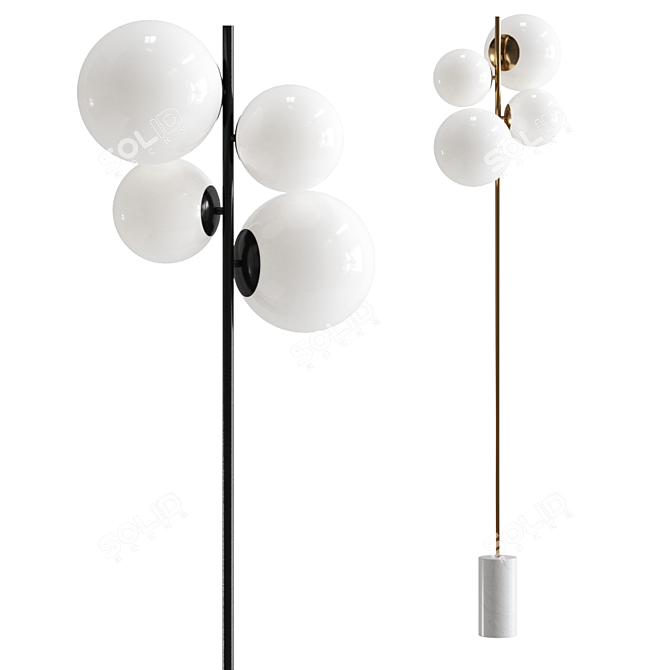 Modern Skull Floor Lamp 3D model image 2