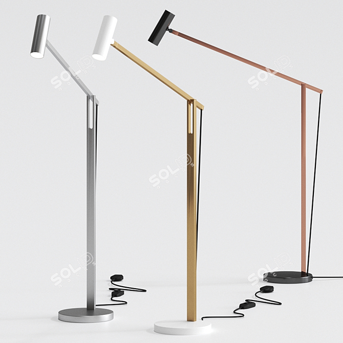 Sleek Crane LED Desk Lamp 3D model image 1