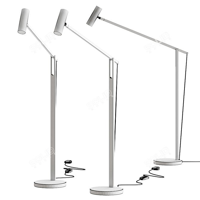 Sleek Crane LED Desk Lamp 3D model image 2