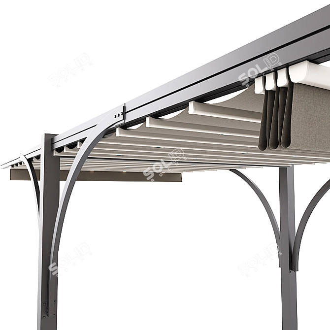 Versatile Motorized Pergola with Waterproof Fabric 3D model image 3