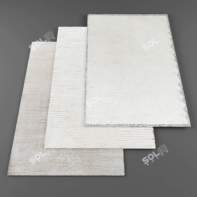 Stunning Set of 3 Carpets 3D model image 1