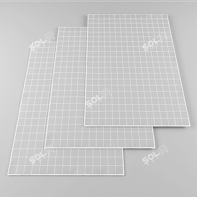 Random Set of 4 Carpets 3D model image 2