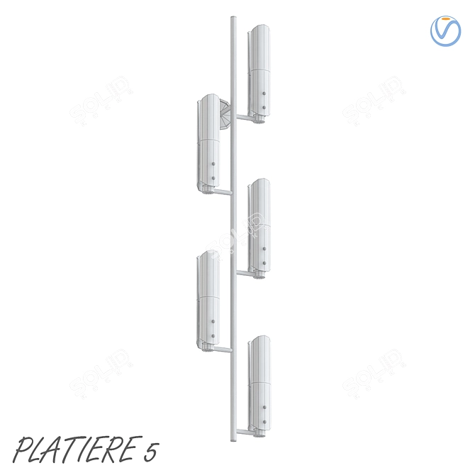 Elegant 5-Light Platiere Sconce 3D model image 2