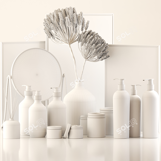 Elegant Bathroom Accessories Set 3D model image 2