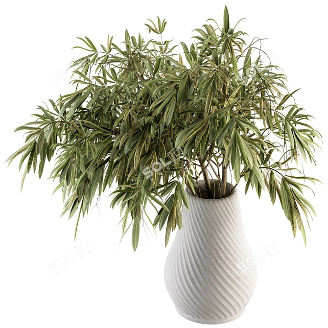 Palm Leaf Bouquet - Elegant Greenery 3D model image 1