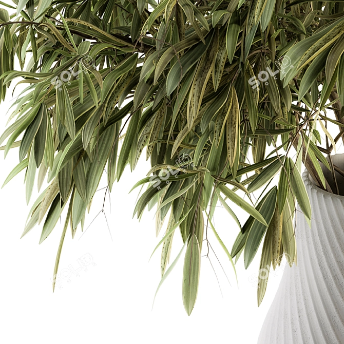 Palm Leaf Bouquet - Elegant Greenery 3D model image 3