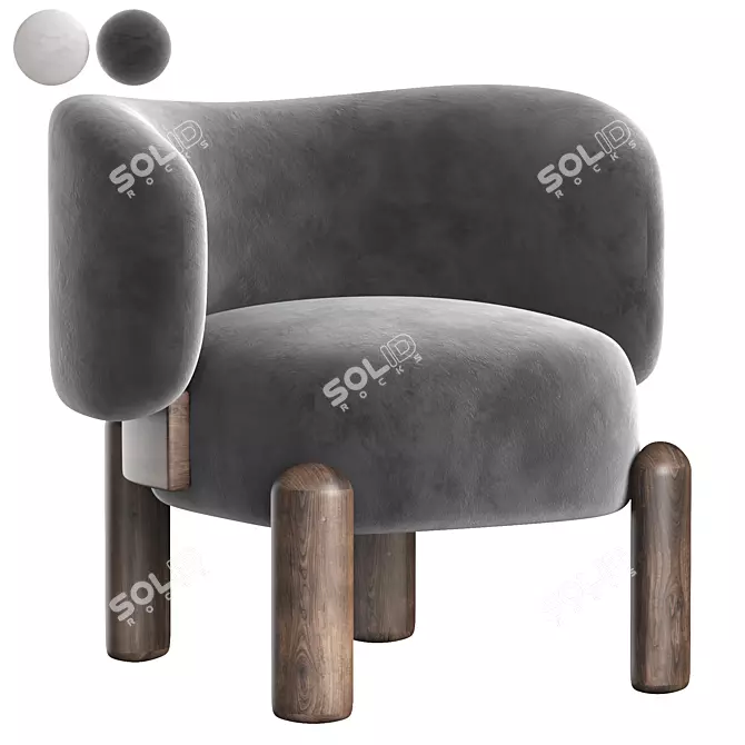 Sleek MOON Chair: Luxurious & Contemporary 3D model image 2