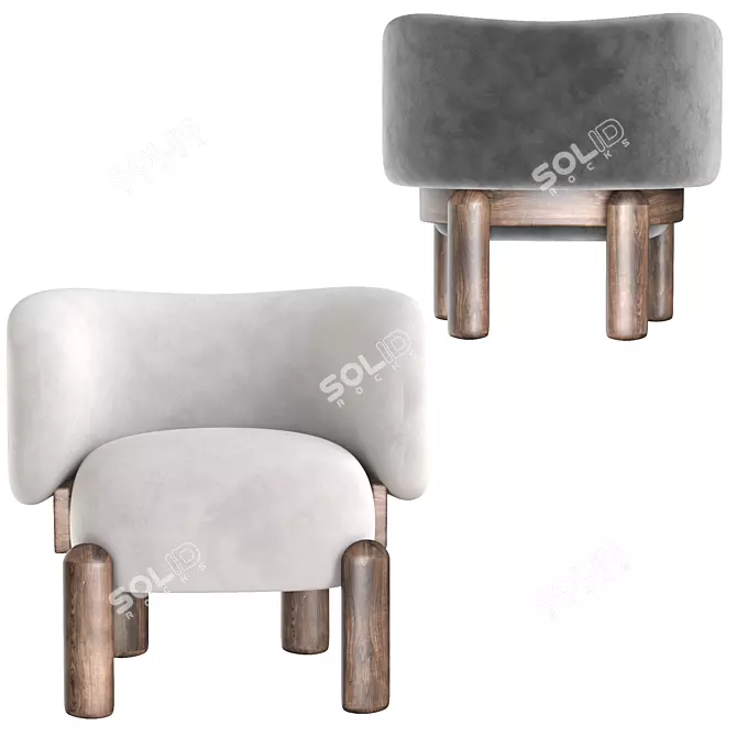 Sleek MOON Chair: Luxurious & Contemporary 3D model image 5