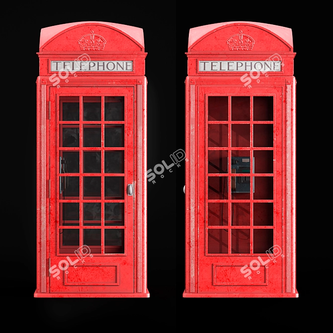 Classic London Phone Booth 3D model image 3