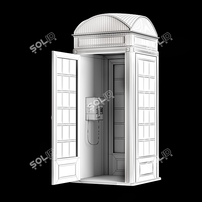 Classic London Phone Booth 3D model image 5