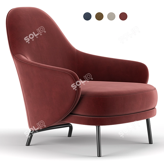 Luxurious Angie Armchair in Minotti 3D model image 1