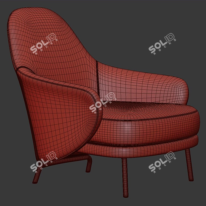 Luxurious Angie Armchair in Minotti 3D model image 5