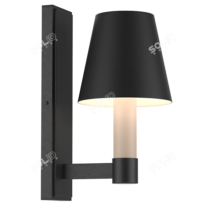 Elegant Tet-a-tet Black Wall Light 3D model image 1