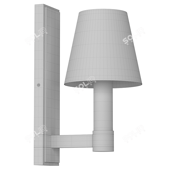 Elegant Tet-a-tet Black Wall Light 3D model image 4