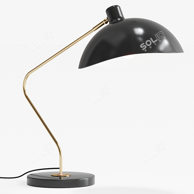 Industrial Black Copper Leap Table Lamp 3D model image 2