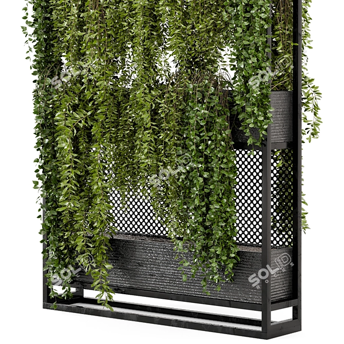 Set of 100 Indoor Hanging Plants: Metal Stand 3D model image 5