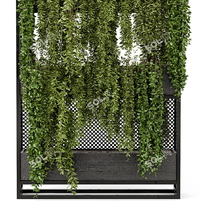 Set of 100 Indoor Hanging Plants: Metal Stand 3D model image 6