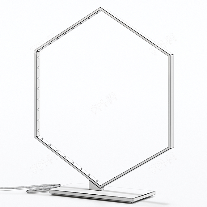 Sleek HEXA Black Table Lamp 3D model image 3