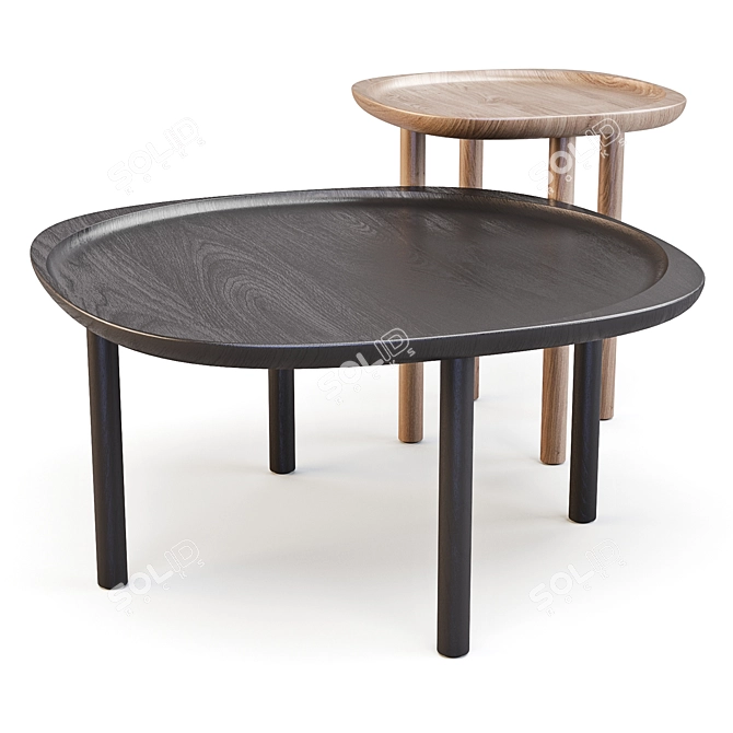 Bolia Trace: Organic Wood Coffee/Side Table 3D model image 1