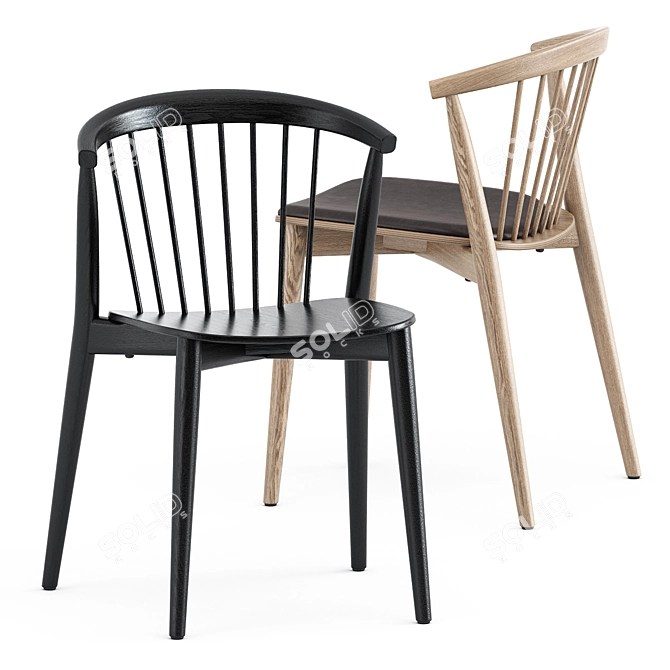 Newood Chair: Elegant & Ergonomic by Cappellini 3D model image 2