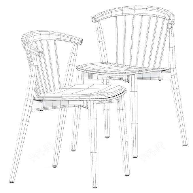 Newood Chair: Elegant & Ergonomic by Cappellini 3D model image 5