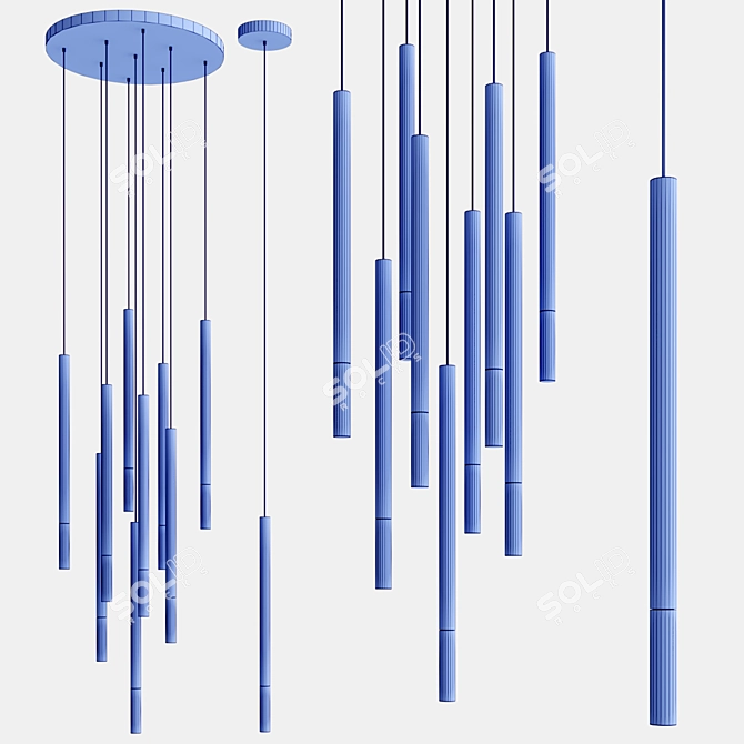 Elegant Zen Pendant Lights 3D model image 3