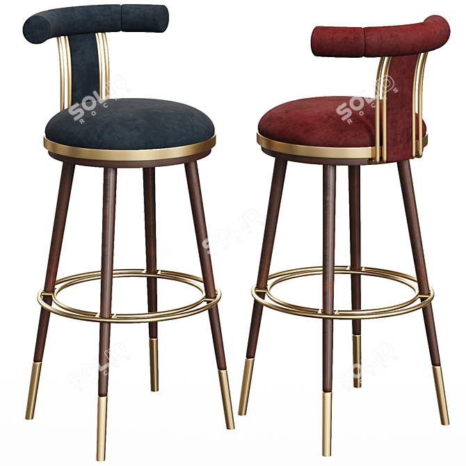 Moris Bar Chair: Elegant And Stylish 3D model image 1