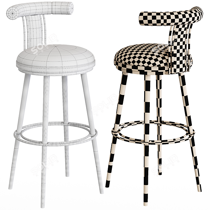 Moris Bar Chair: Elegant And Stylish 3D model image 2