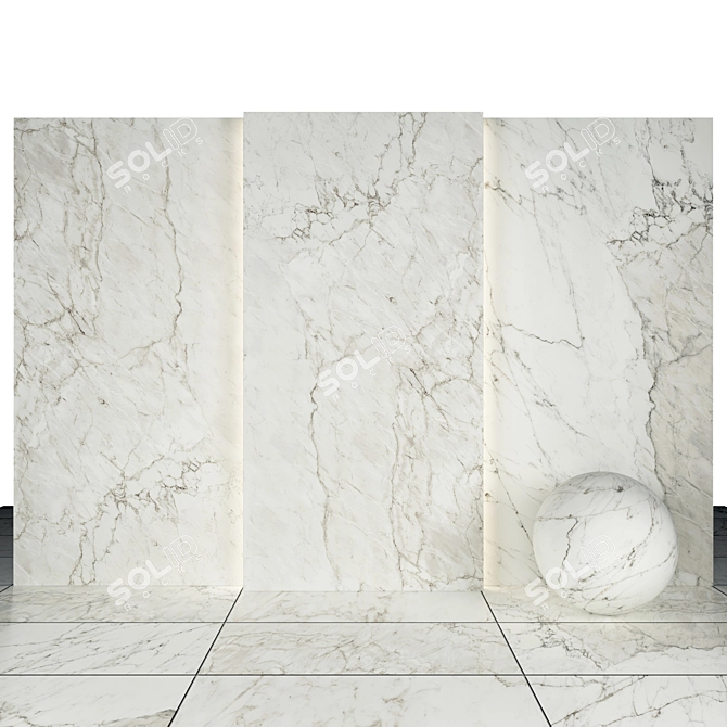 White Fun Marble: Textured Slabs & Tiles 3D model image 2