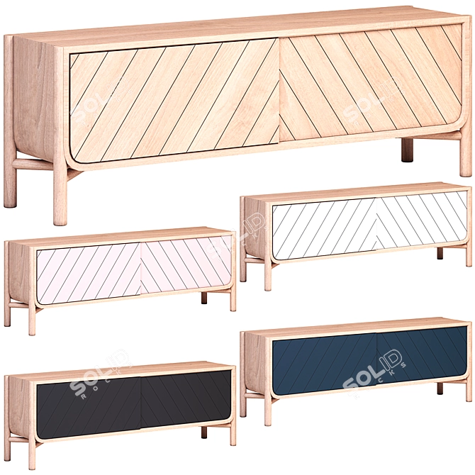 Contemporary Marius Sideboard with Spacious Design 3D model image 2