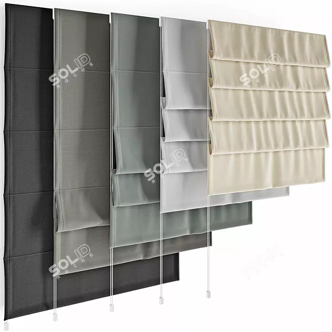 Elegant Roman Shades: High-Quality Model 3D model image 1