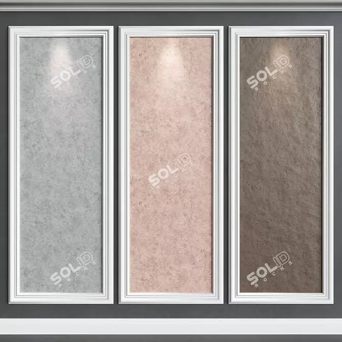 Decorative Plaster Moulding Set 3D model image 1